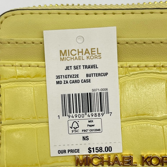 Michael Kors MD ZA Card Case Wallet Buttercup - Picture 9 of 9